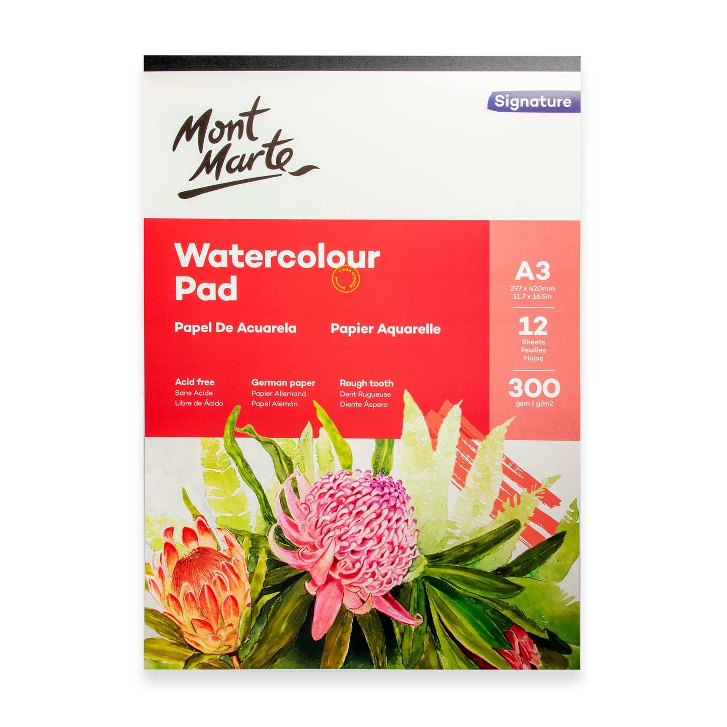 Watercolour Pad German Paper A3 300gsm 12 Shts image 0