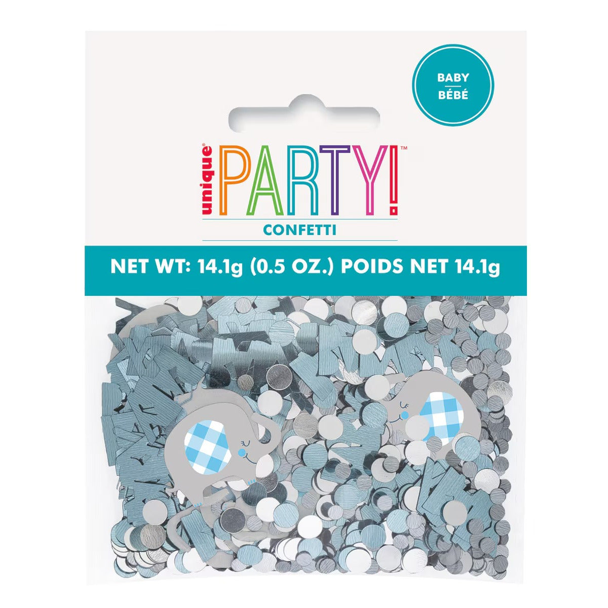 BLUE FLORAL ELEPHANT CONFETTI .5oz image 0