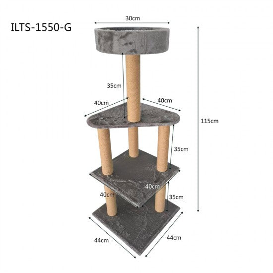 Purrfect Cat Pole Multi Level 44*44*115cm Grey image 0