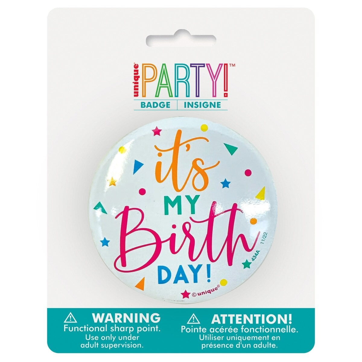 It'S My Birthday Confetti Badge 7.5cm
