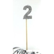 Silver Glitter Candle #2