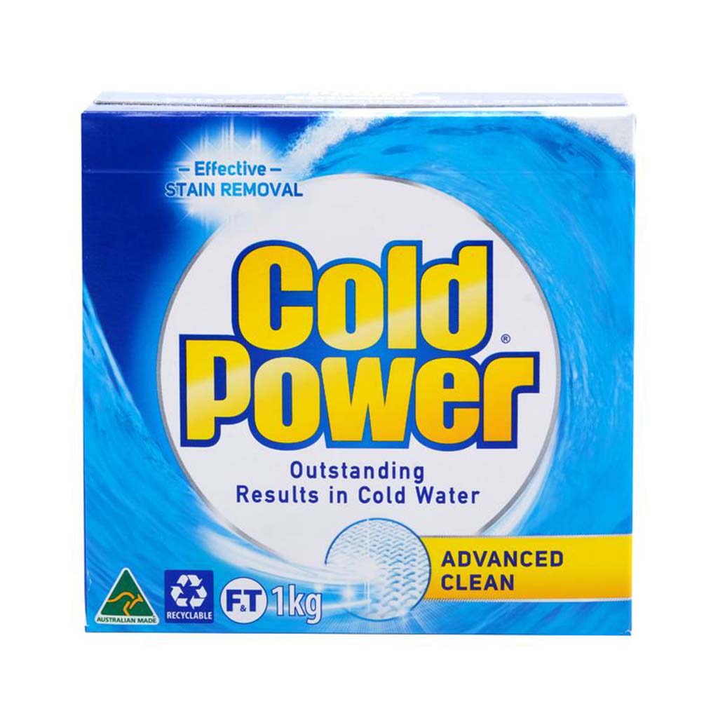 COLD POWER 1kg LAUNDRY POWDER ADVANCED CLEAN FRONT + TOP LOADER image 0