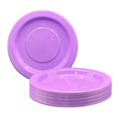 Lavender Plastic Lunch Plates Pack 20 image 0