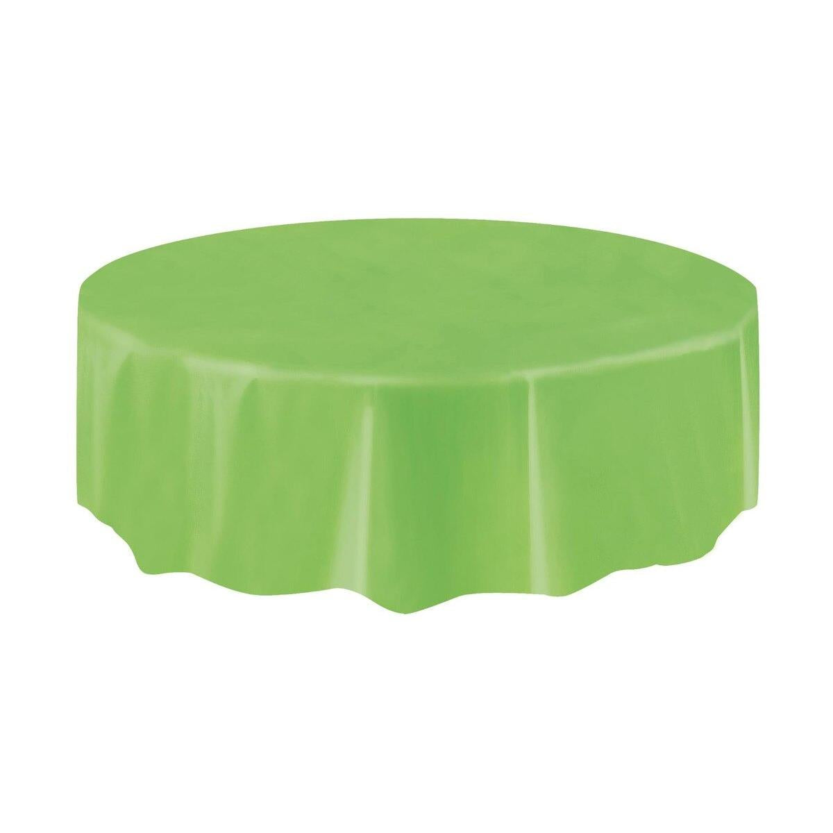 Plastic Round Table Cover 2.1M - Lime Green