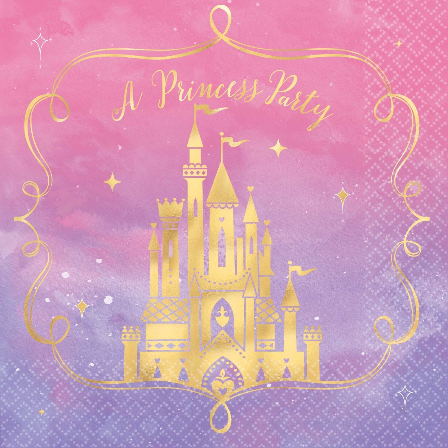 Disney Princess Once Upon A Time Stamped Lunch Napkins 16pk