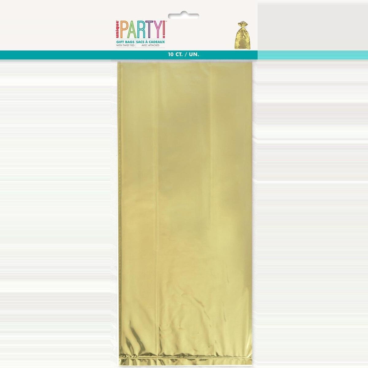 Cello Bags 10pk - Gold Foil