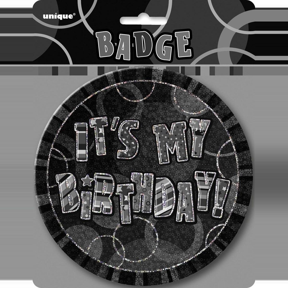 Glitz Black B'Day Badge