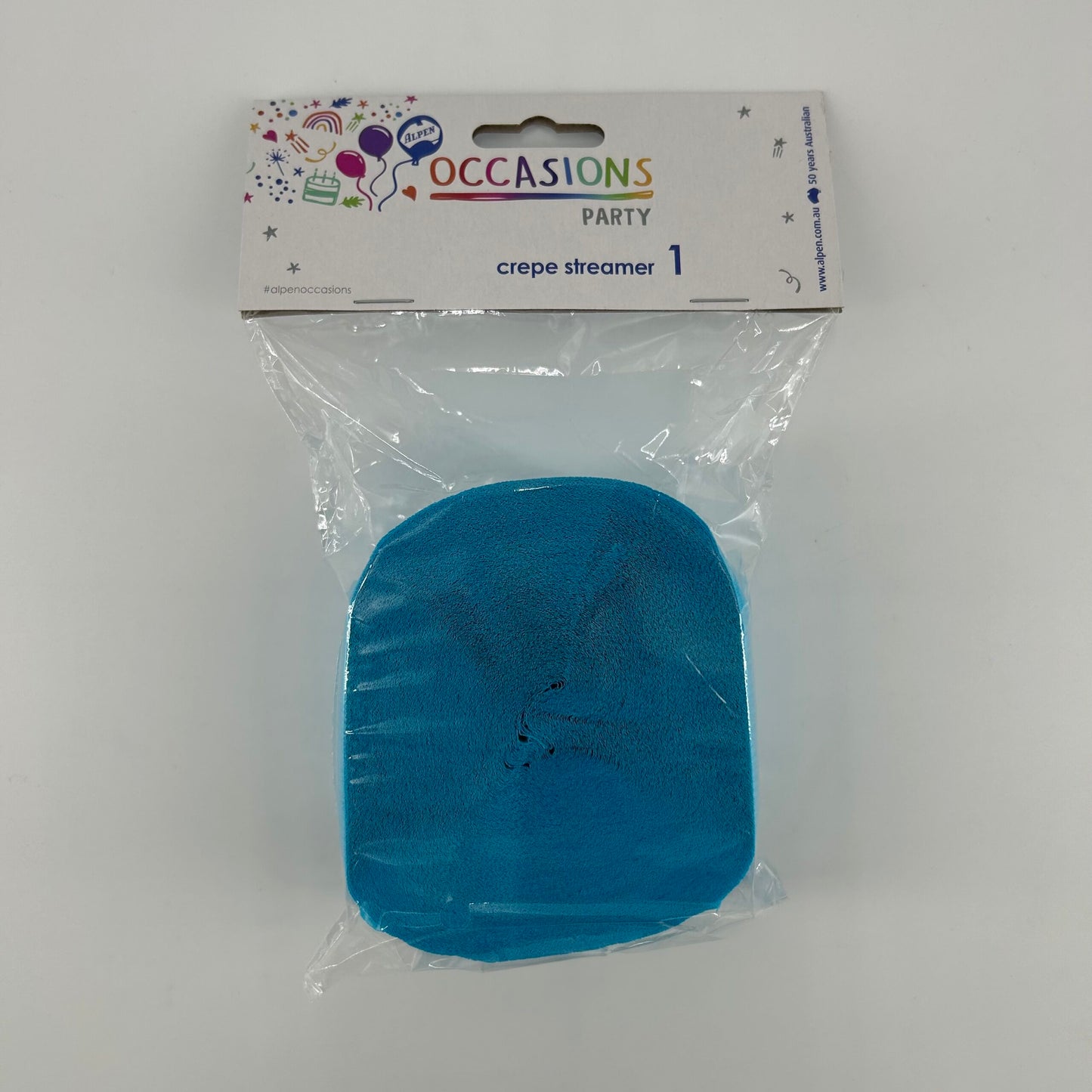 Paper Crepe Streamer 30m AZURE BLUE image 0