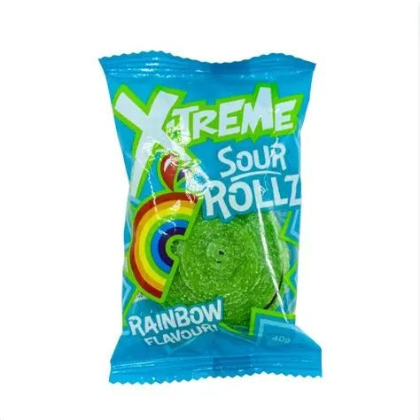 X-Treme Rainbow Flavour Sour Rollz 40g