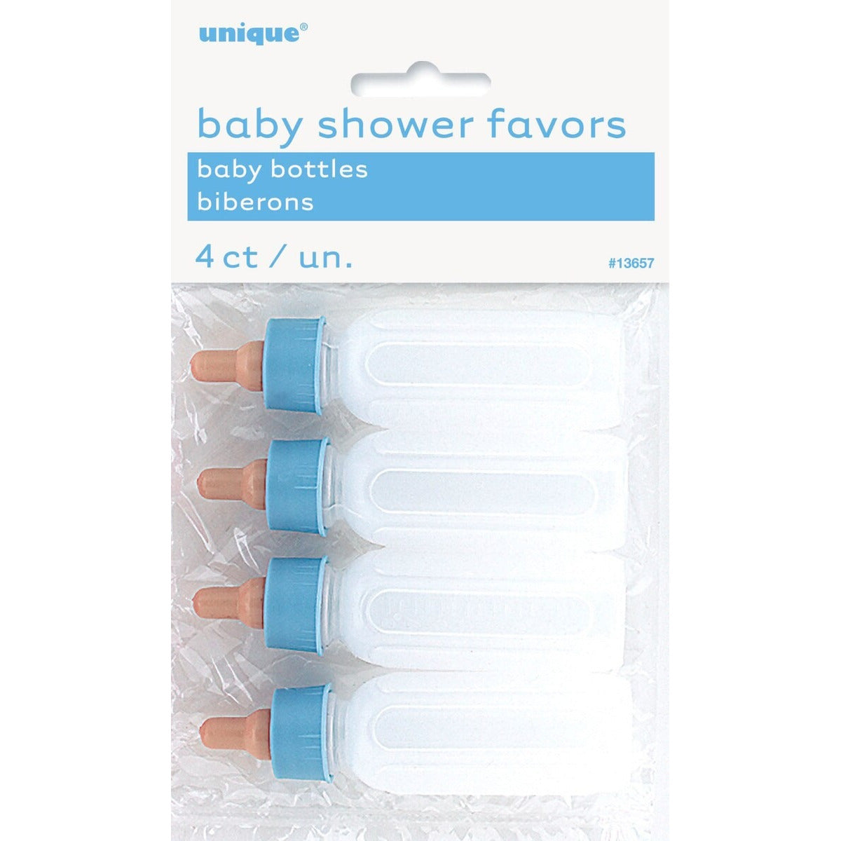 4 BABY BOTTLES W/BLUE TOP image 0