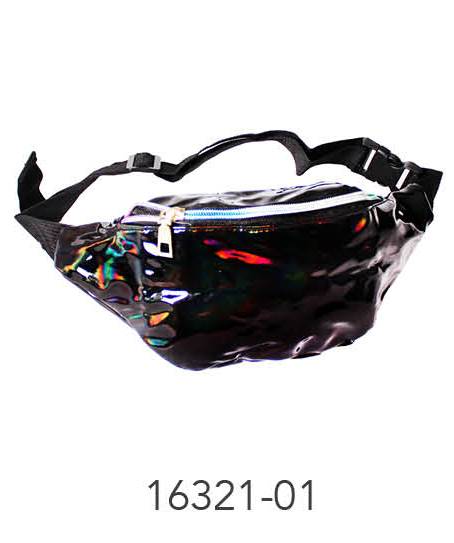 Iridescent Fanny Pack Bum Bag (Black) image 0