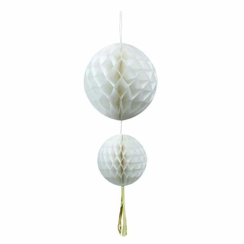 Honeycomb W'Tassel-White