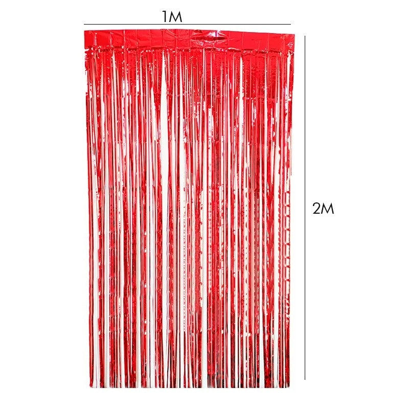 Red Foil Door Curtain 1M X 2M