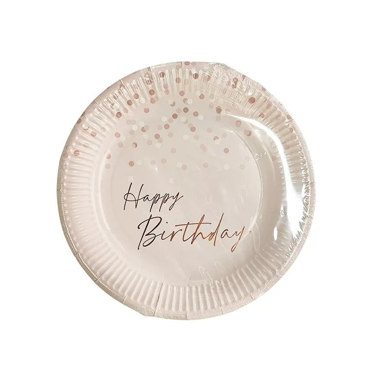 Pink Happy Birthday 8pk Paper Plates
