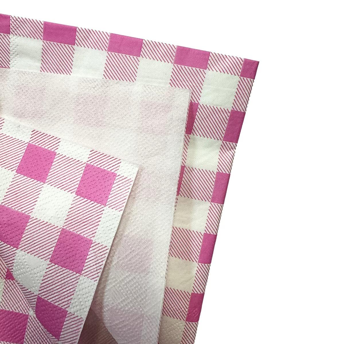 Pink Gingham 25pk Cocktail Napkins