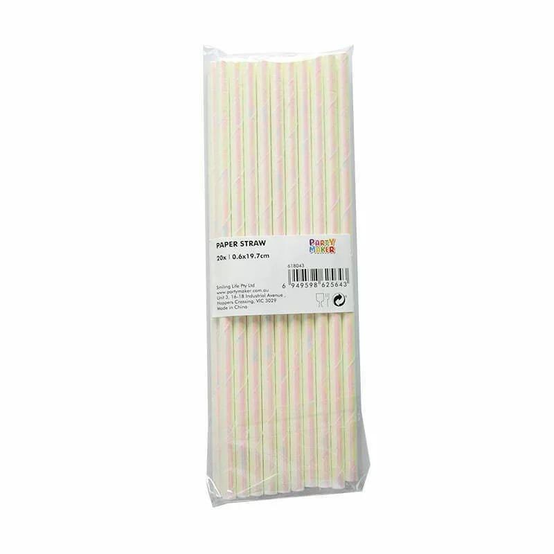 Iridescent 20pk Paper Straws
