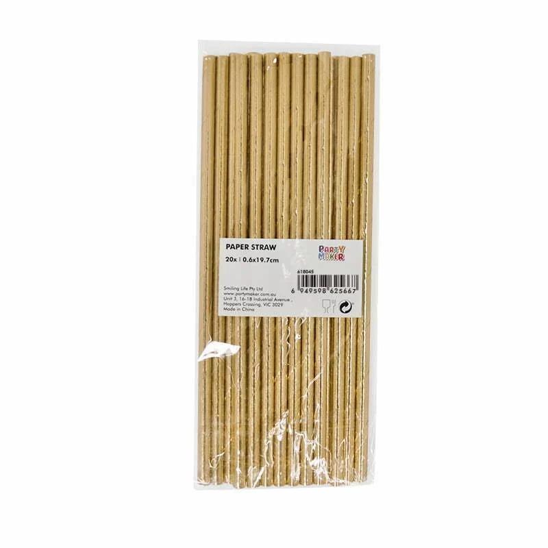 Gold Foiled Paper Straws