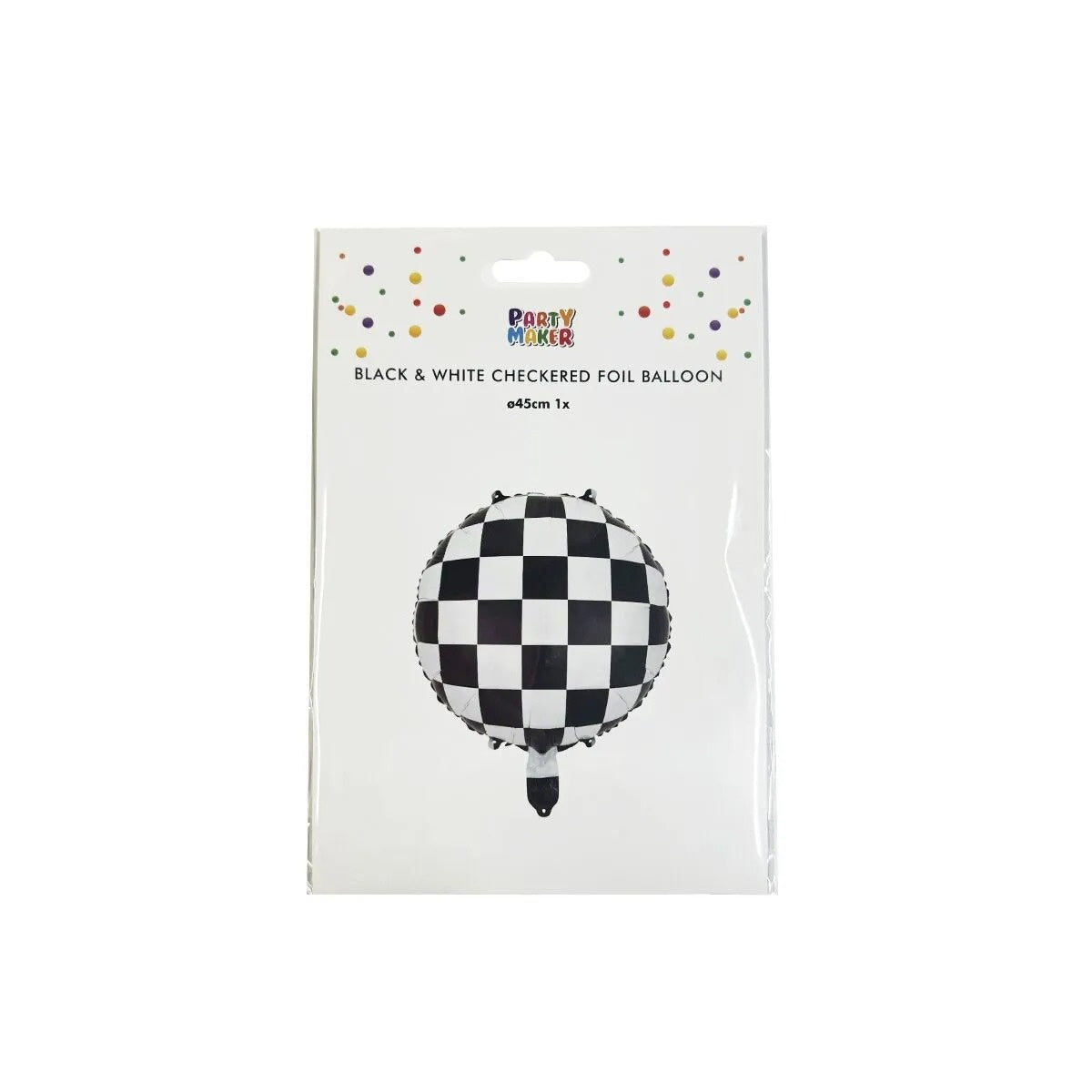 Black & White Checkered Foil Balloon