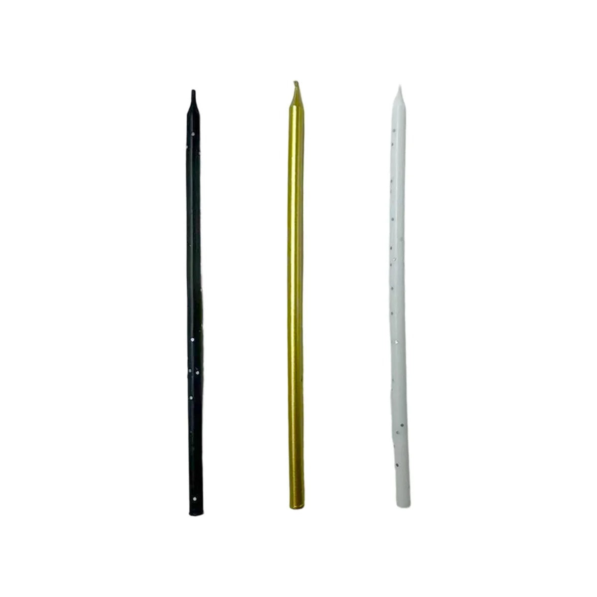 Metallic Candles -White/Black/Gold