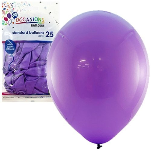 Standard 30cm Latex Balloons 25pk - Purple image 0