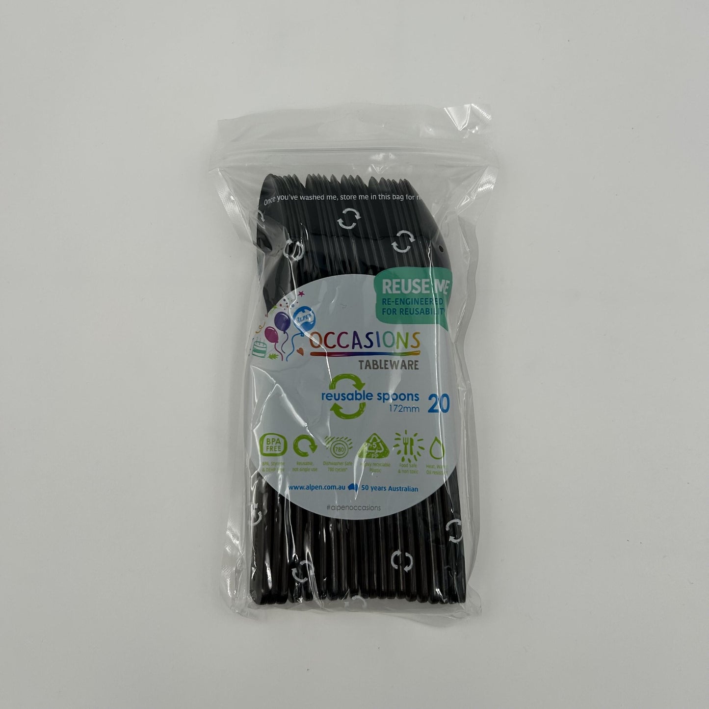 Black Plastic Spoon Pack 20 image 0