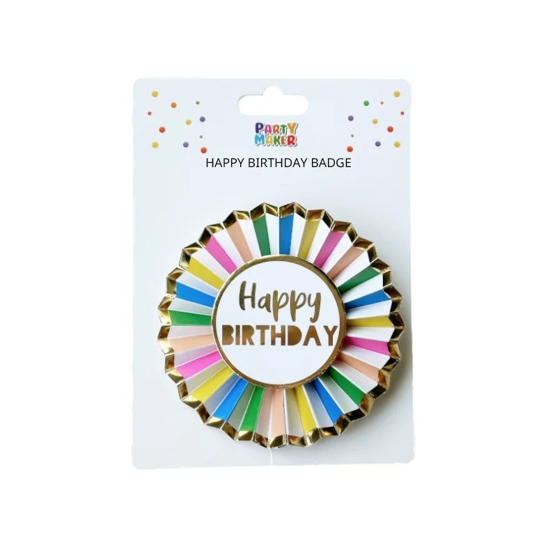 Happy Birthday Badge - Rainbow