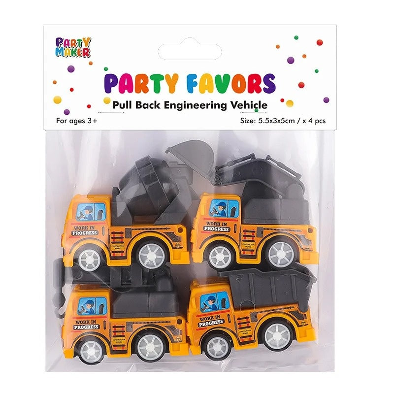 Party Favors - 4pk Engineering Vehicles
