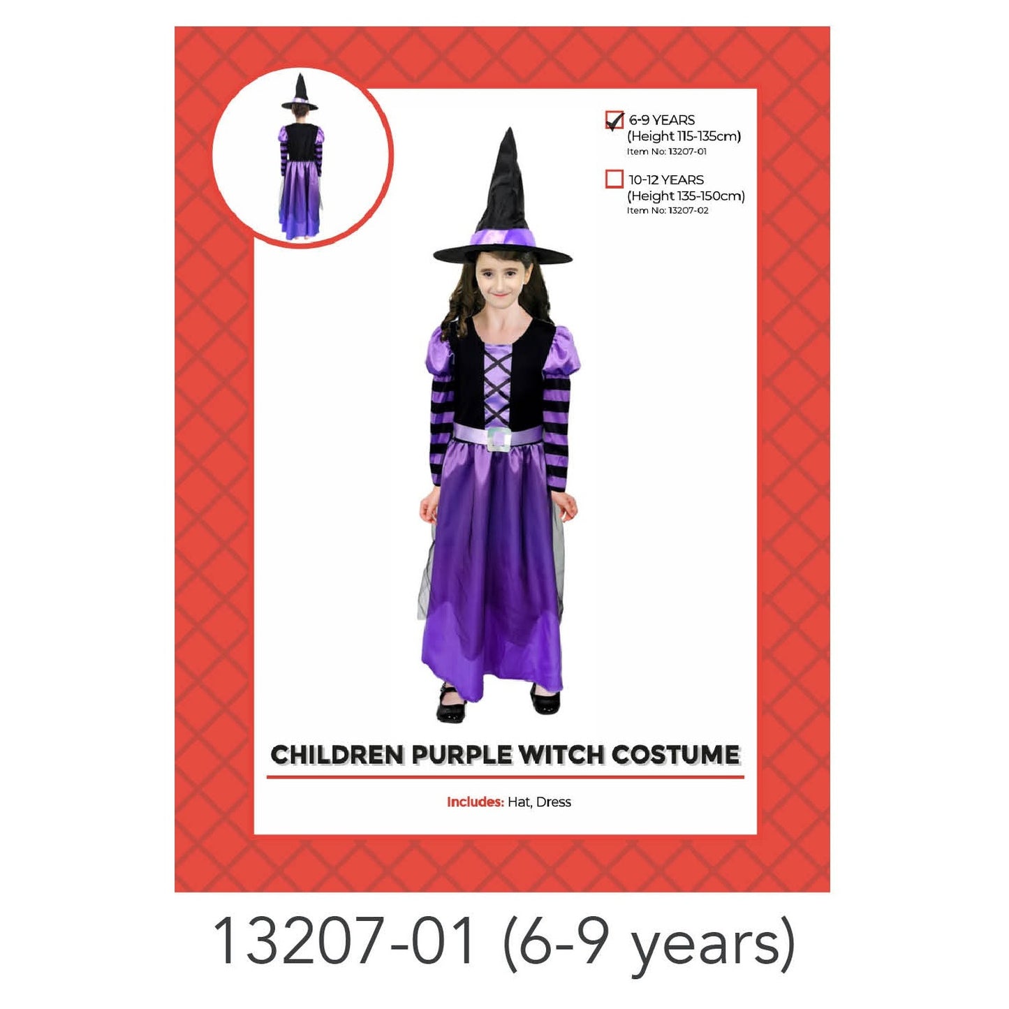 Children Purple Witch Costume 6-9 image 0