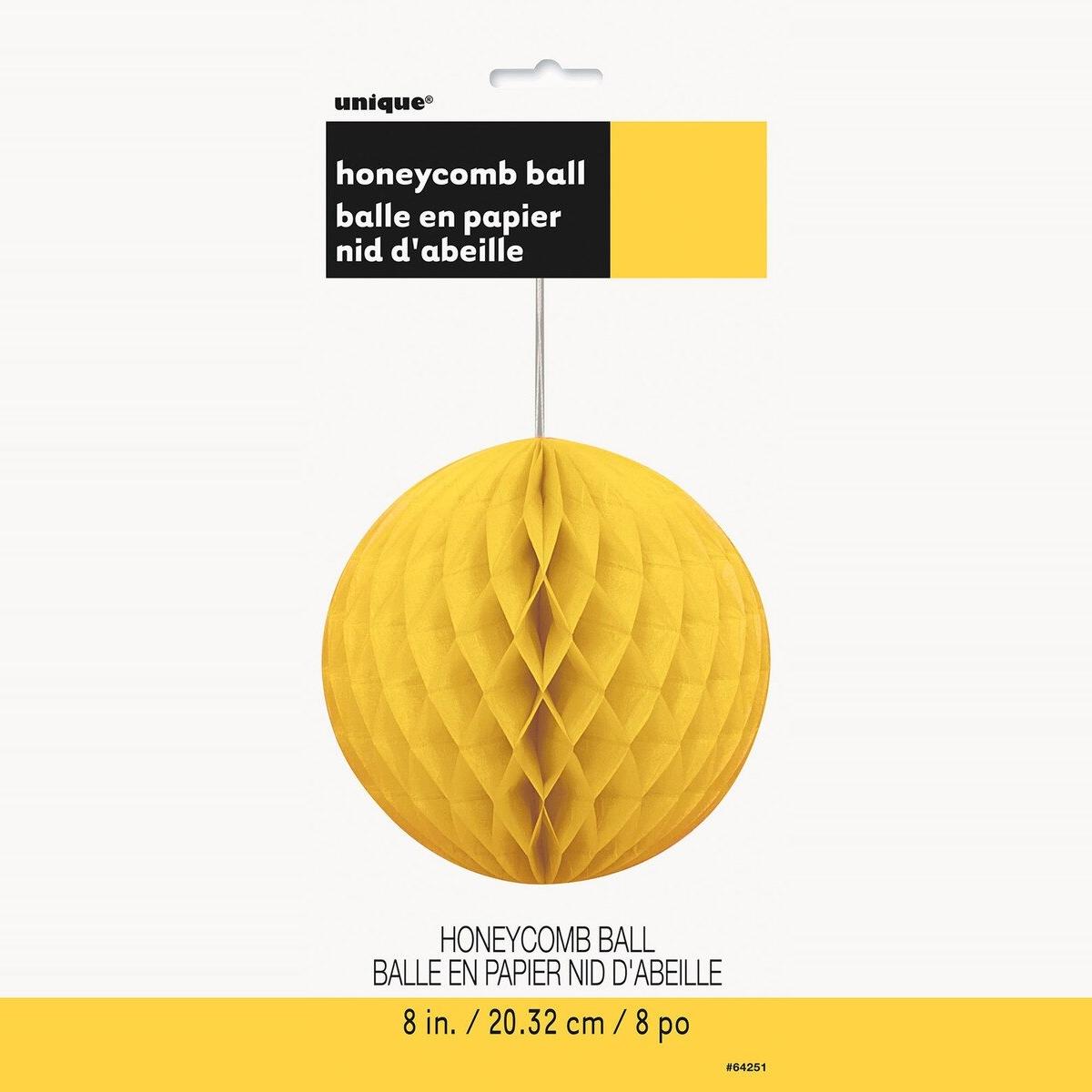 Honeycomb Ball Deco 20cm - Yellow