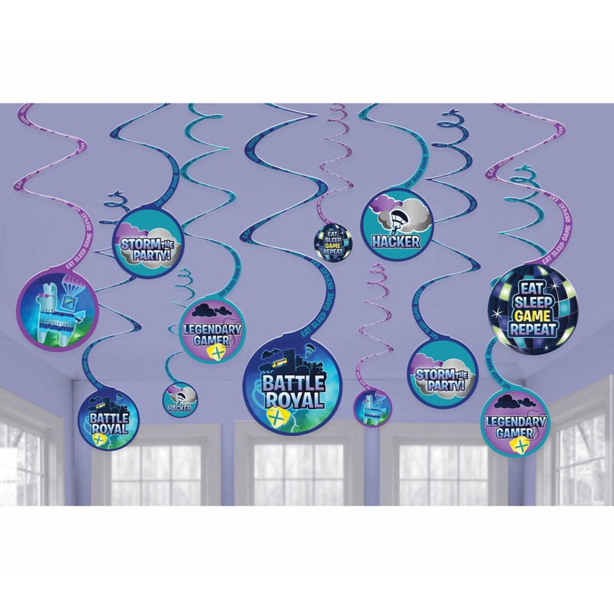 12 Battle Royal Hanging Spiral Decorations