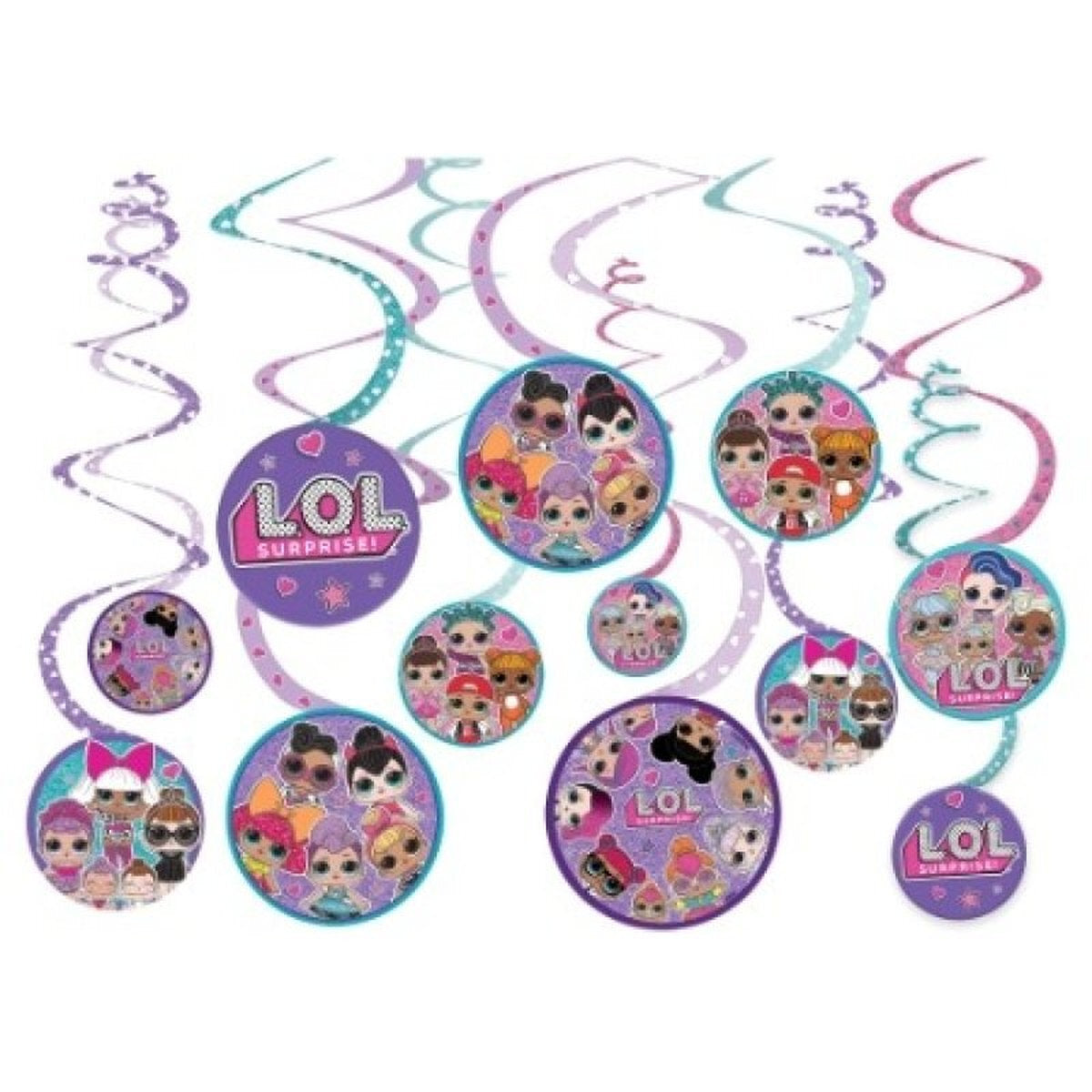 12 LOL Surprise Hanging Sprial Decorations