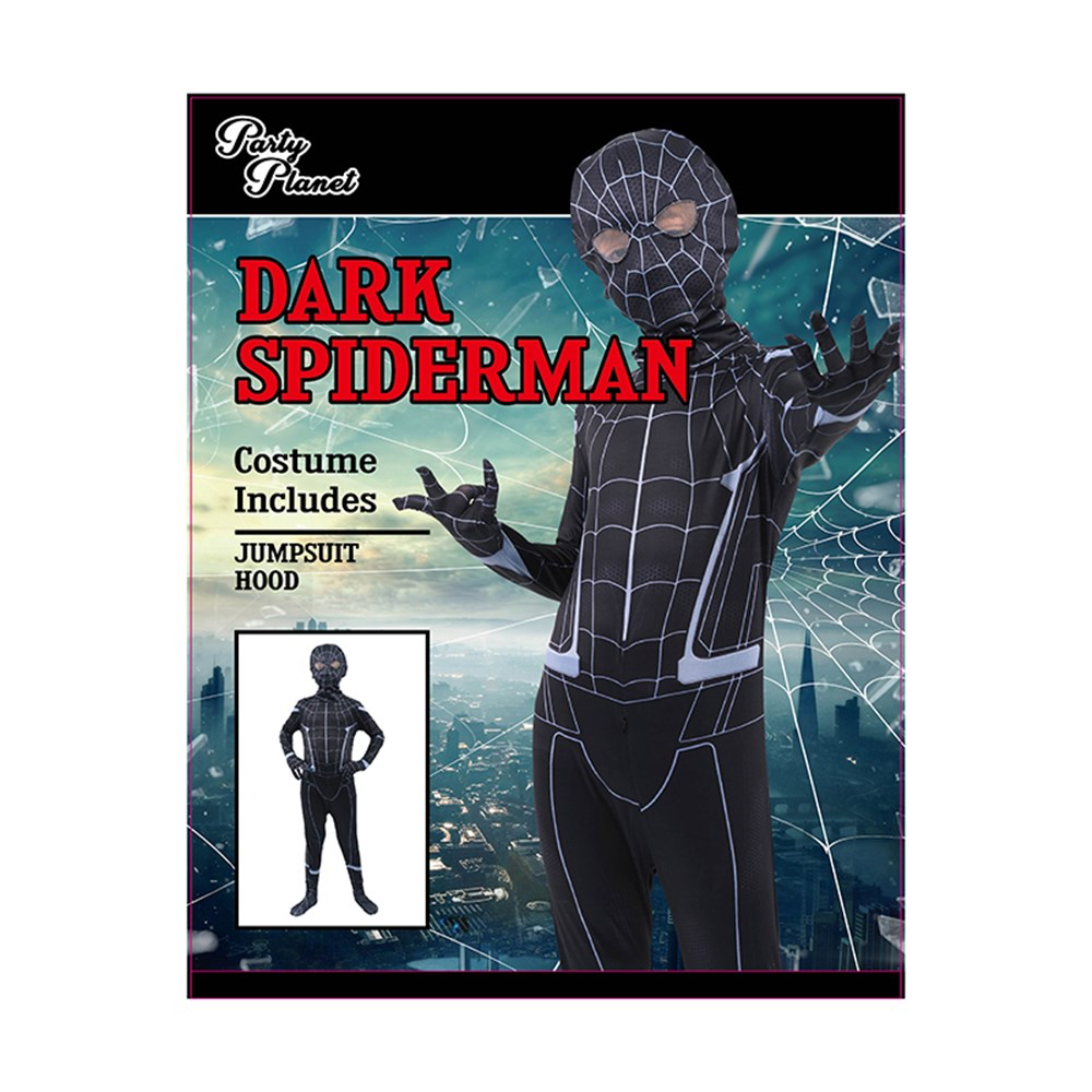 Dark Spiderman Kids Costume XXLarge (H: 152cm W: 64cm) image 0