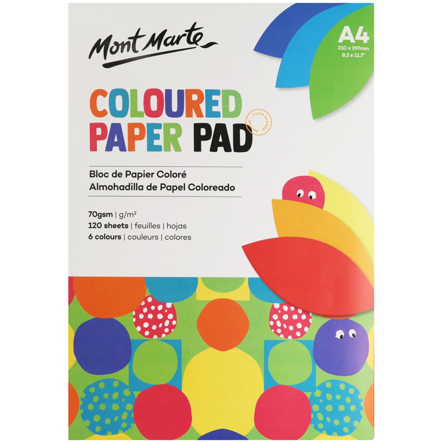 Coloured Paper Pad 70gsm A4 120 Sheets image 0