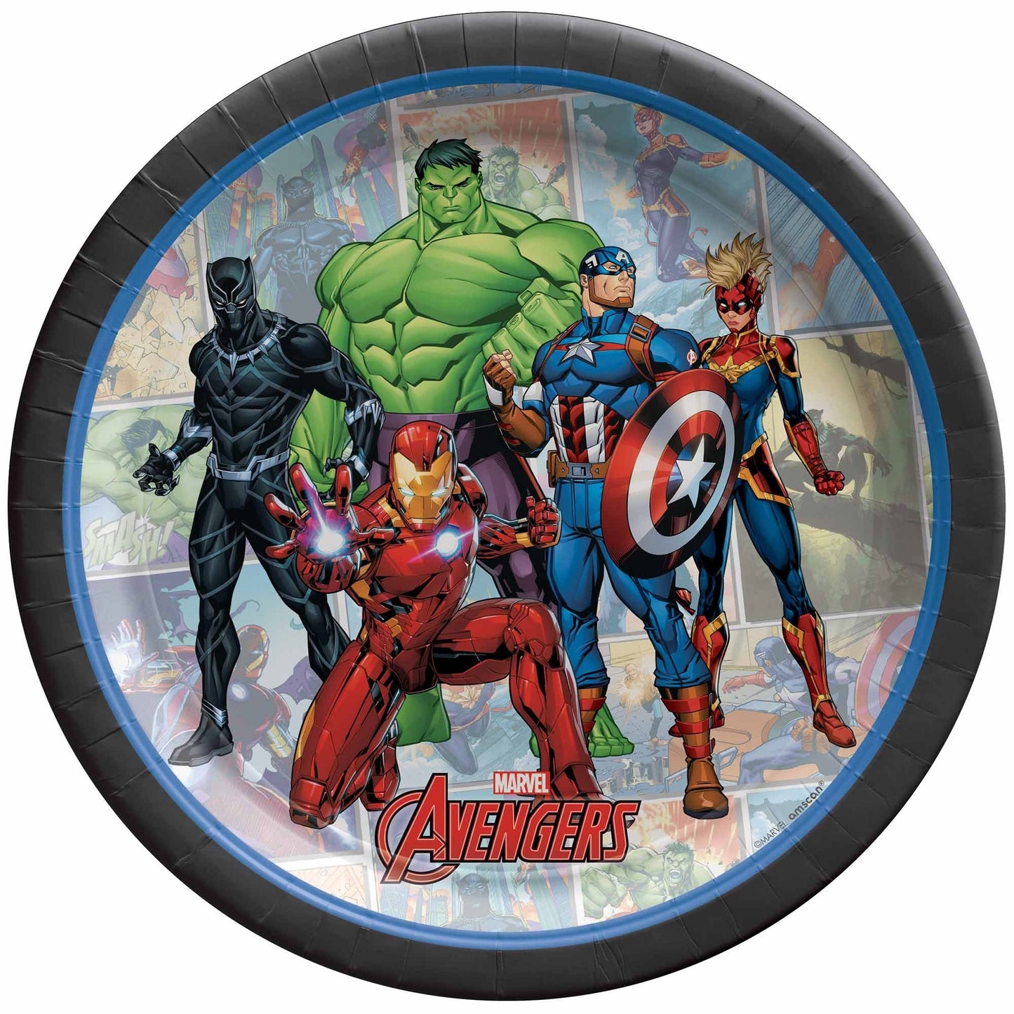 8 Marvel Powers Unite 7in/17cm Paper Plates image 0