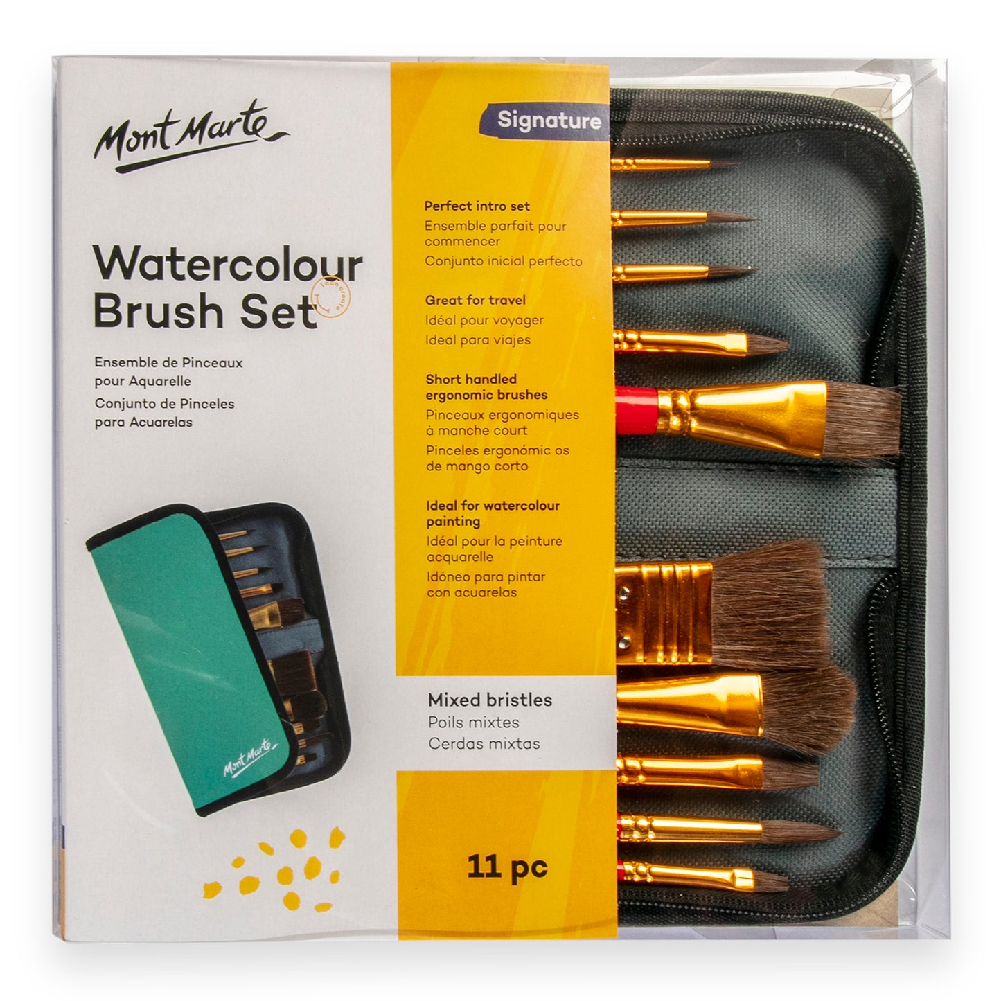 Brush Set in Wallet 11pc - Watercolour image 0
