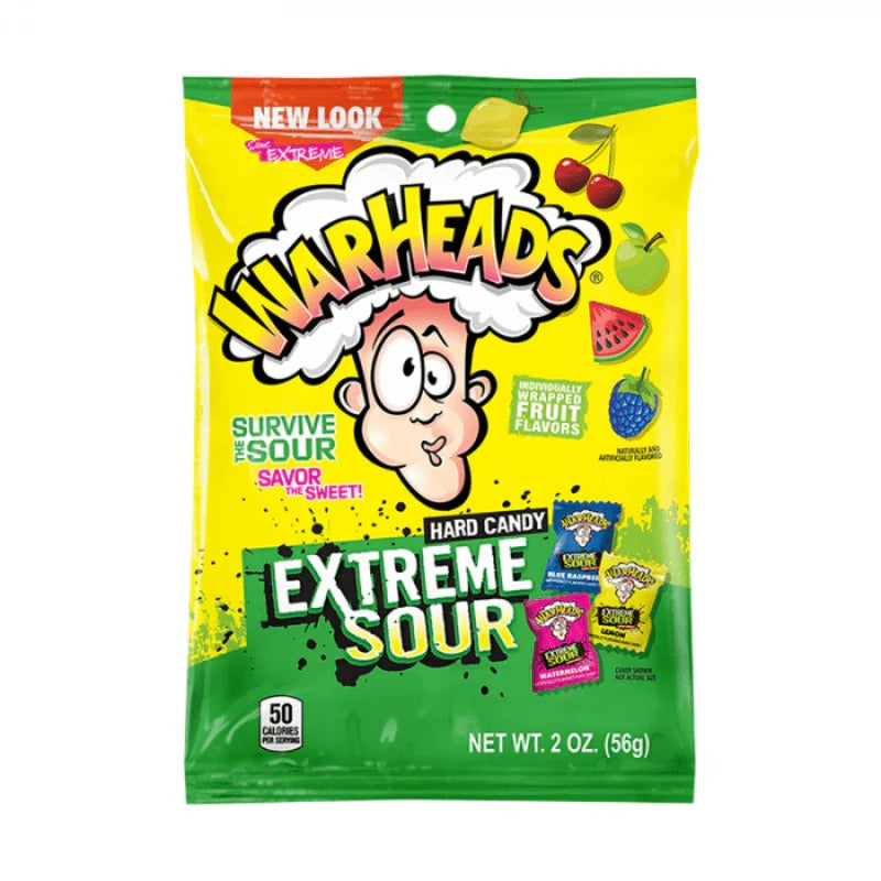 Warheads Sour Candy Assorted Peg Bag 56g