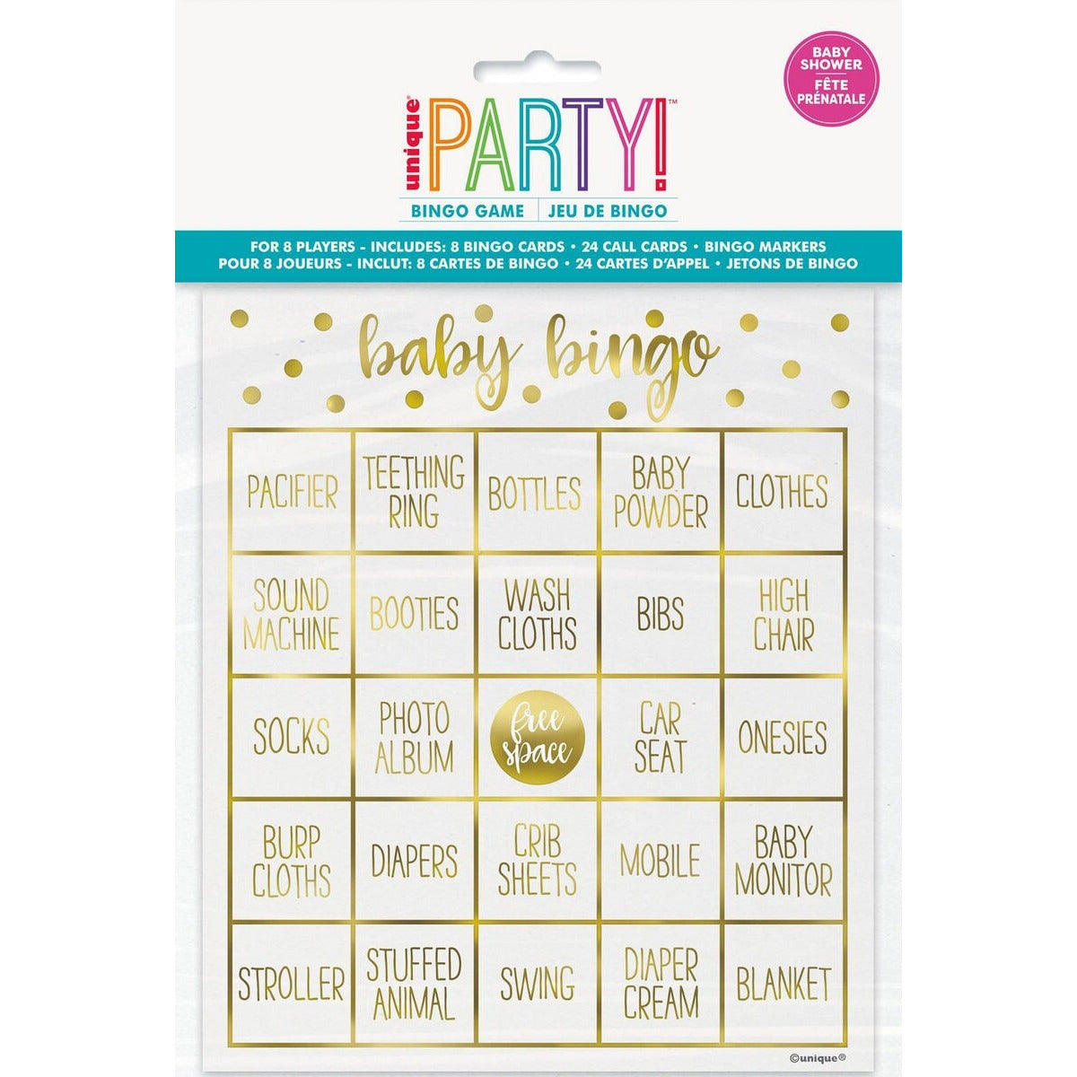 OH BABY FOIL BINGO KIT FOR 8 image 0