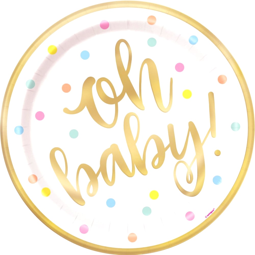 Oh Baby 23cm 8pk Foil Plates