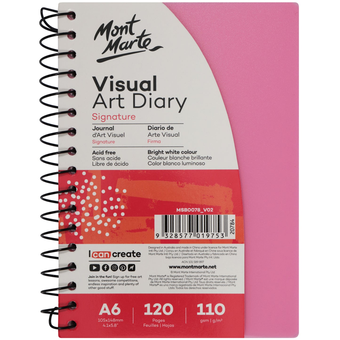 Visual Art Diary PP Coloured Cover A6 image 0