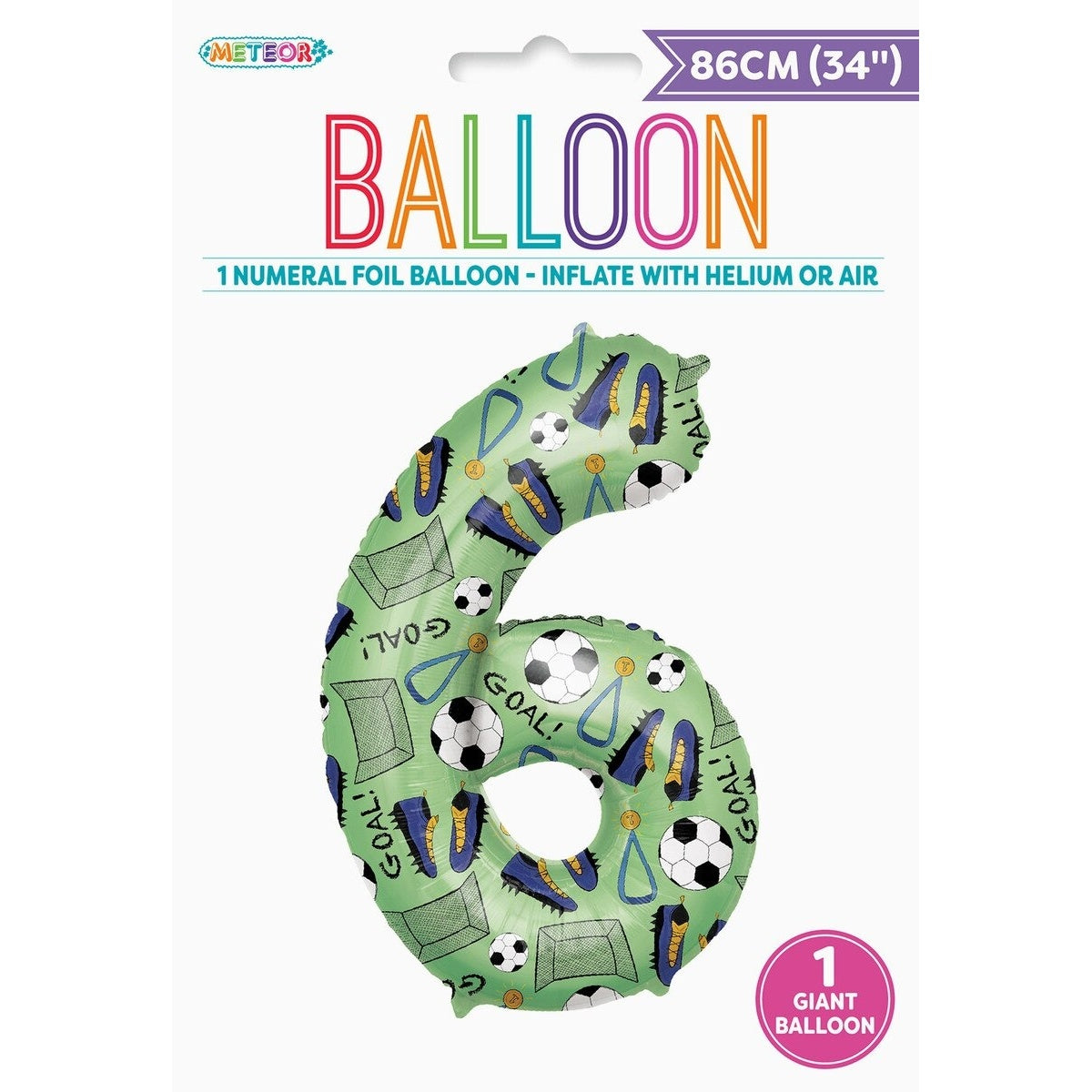 34" NUMERAL FOIL BALLOON - SOCCER #6