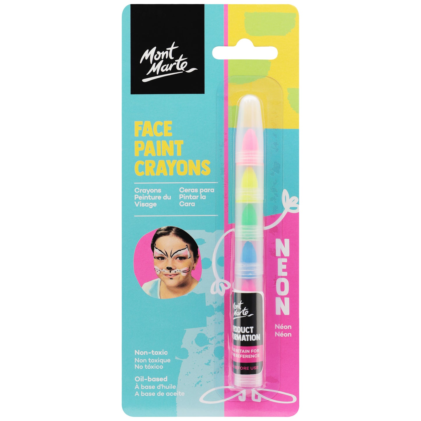 Kids Face Painting Nail Crayons - Neon image 0