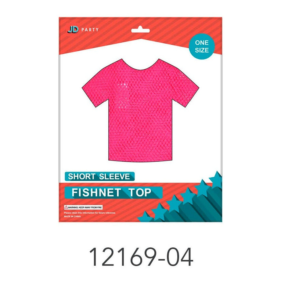 Fishnet Top (Short Sleeve) Hot Pink image 0