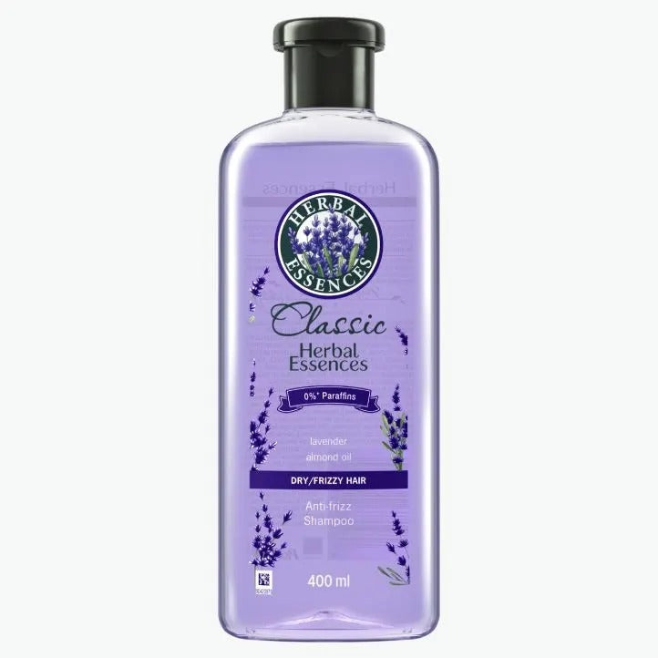 HERBAL ESSENCE 400mL SHAMPOO CLASSIC ANTI FRIZZ LAVENDER ALMOND OIL
