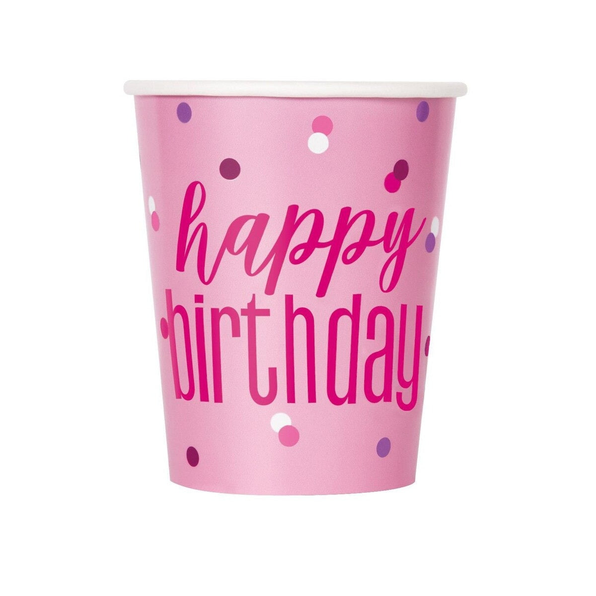 Pink Happy Birthday 250Ml Cups