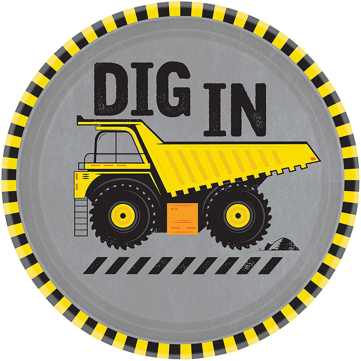 8 Construction 7in/17cm Paper Plates