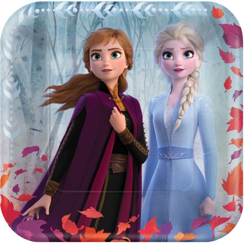 Frozen 2 8pk 23cm Square Paper Plates