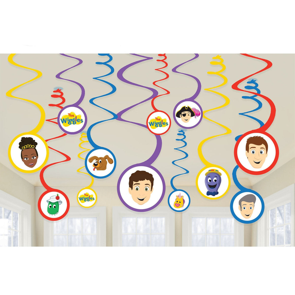 12 The Wiggles Hanging Spiral Decorations