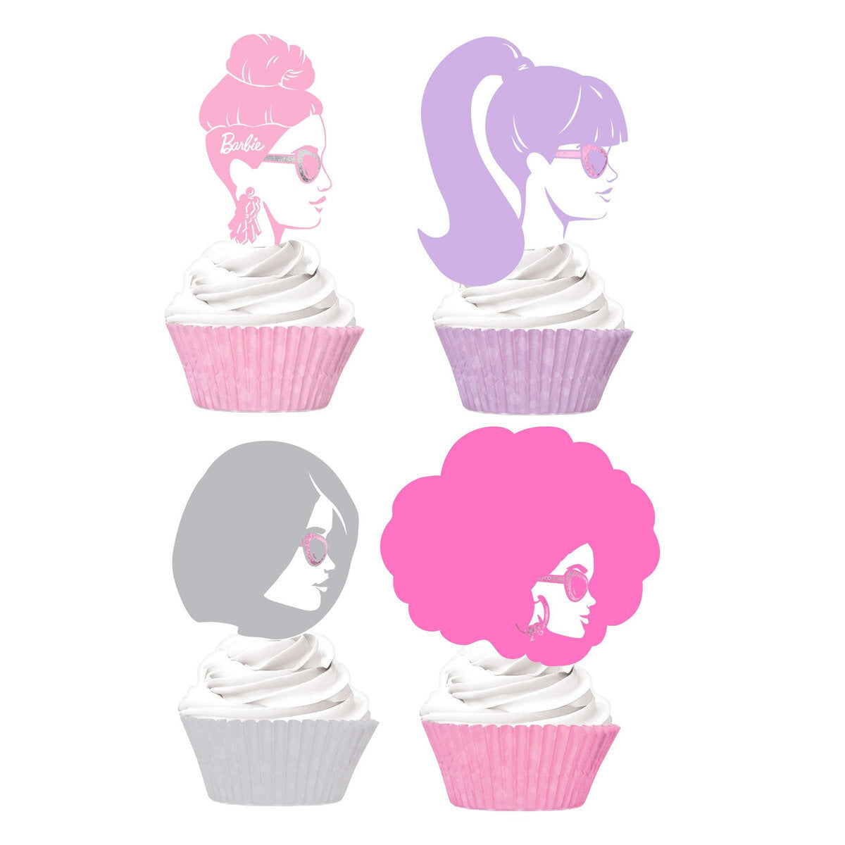 24 Barbie Cupcake & Picks Set