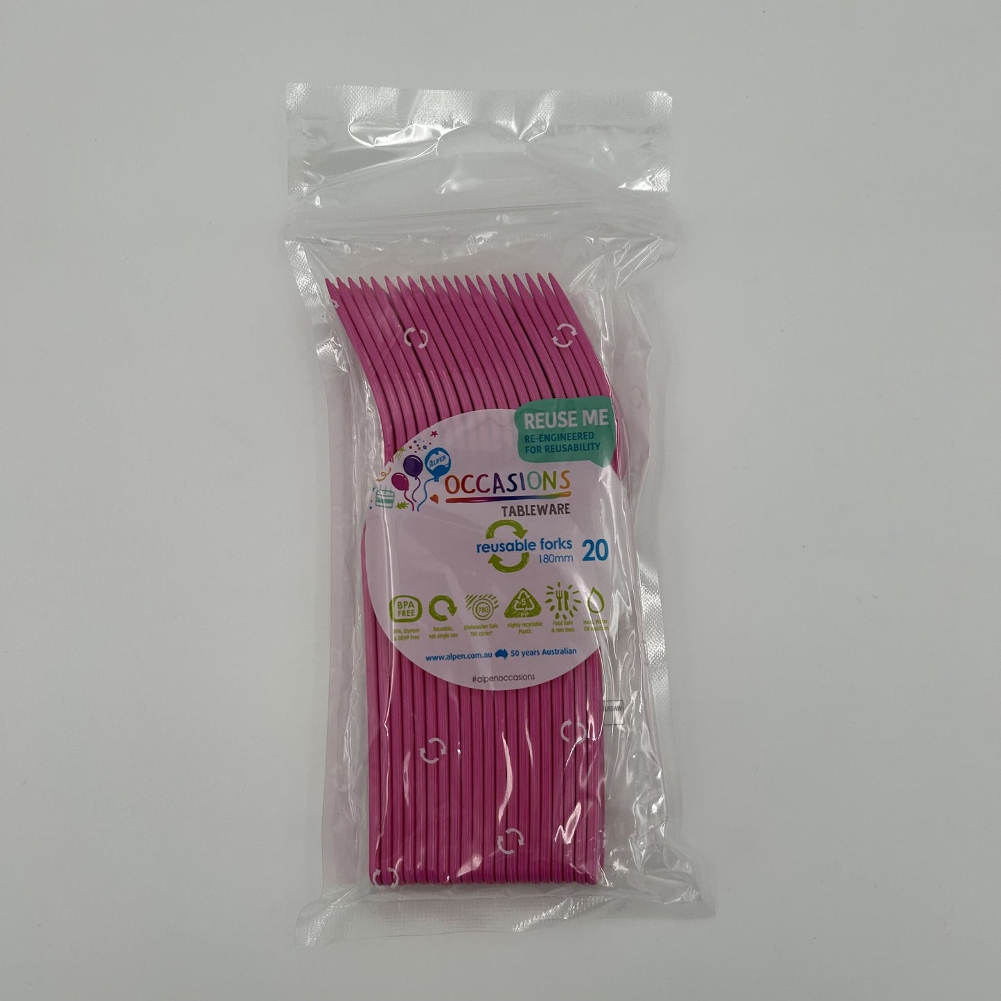 Magenta Plastic Fork Pack 20 image 0