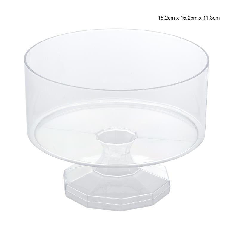 Round Clear Acrylic Plastic Serving Bowl w/ Stand image 0